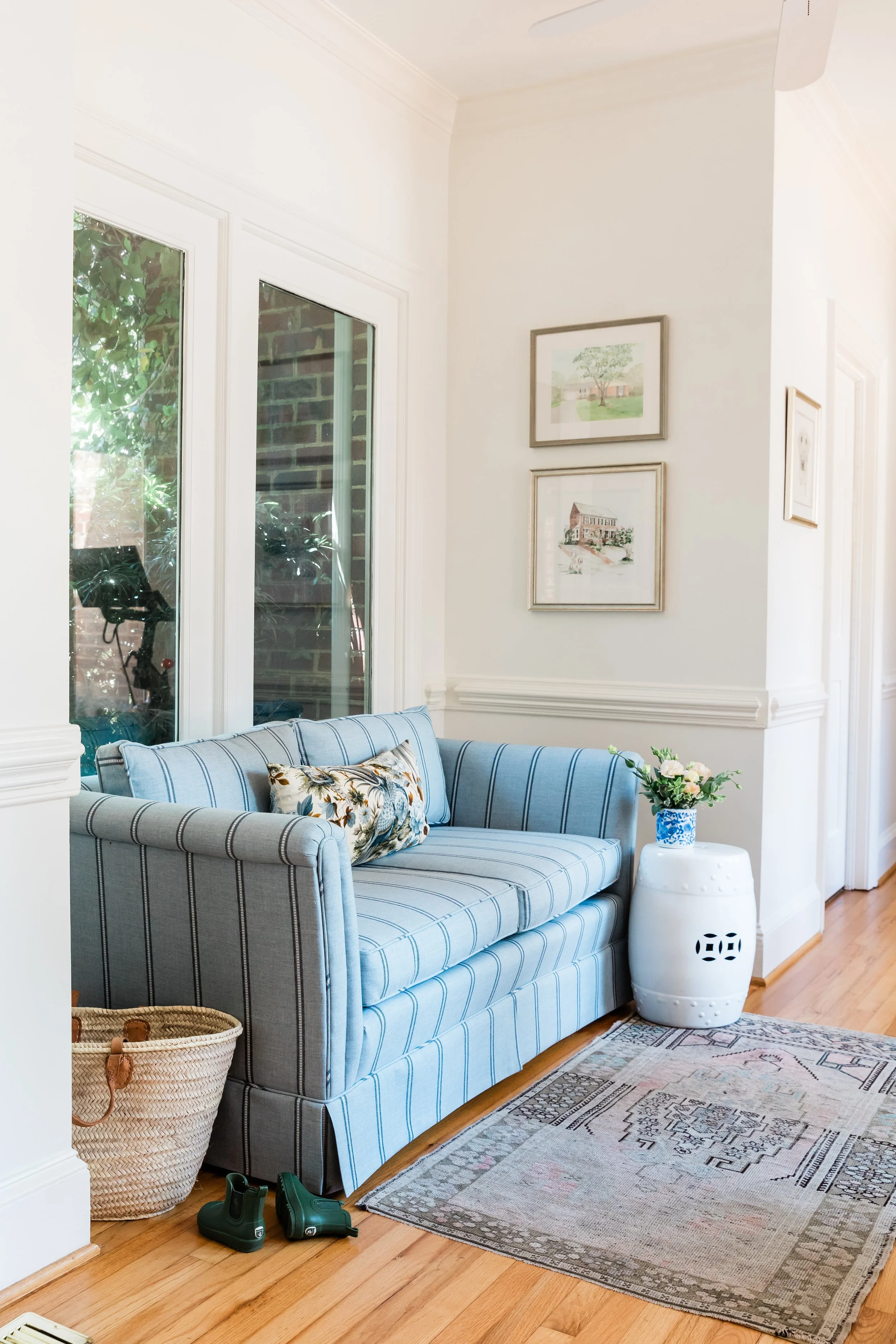 Classic colorful interior moment in a North Carolina home