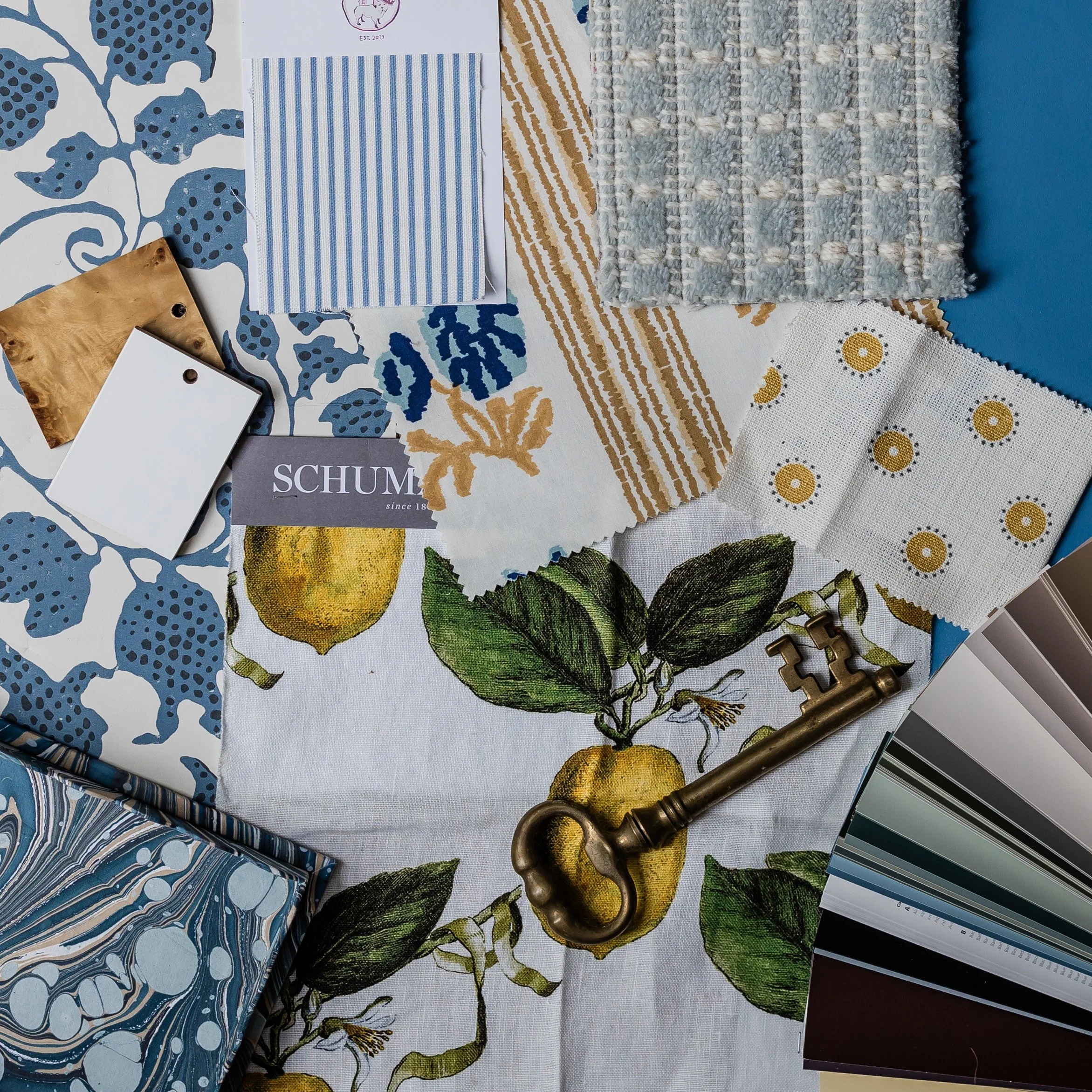 Styled vignette with vintage treasures by Martha Midgette