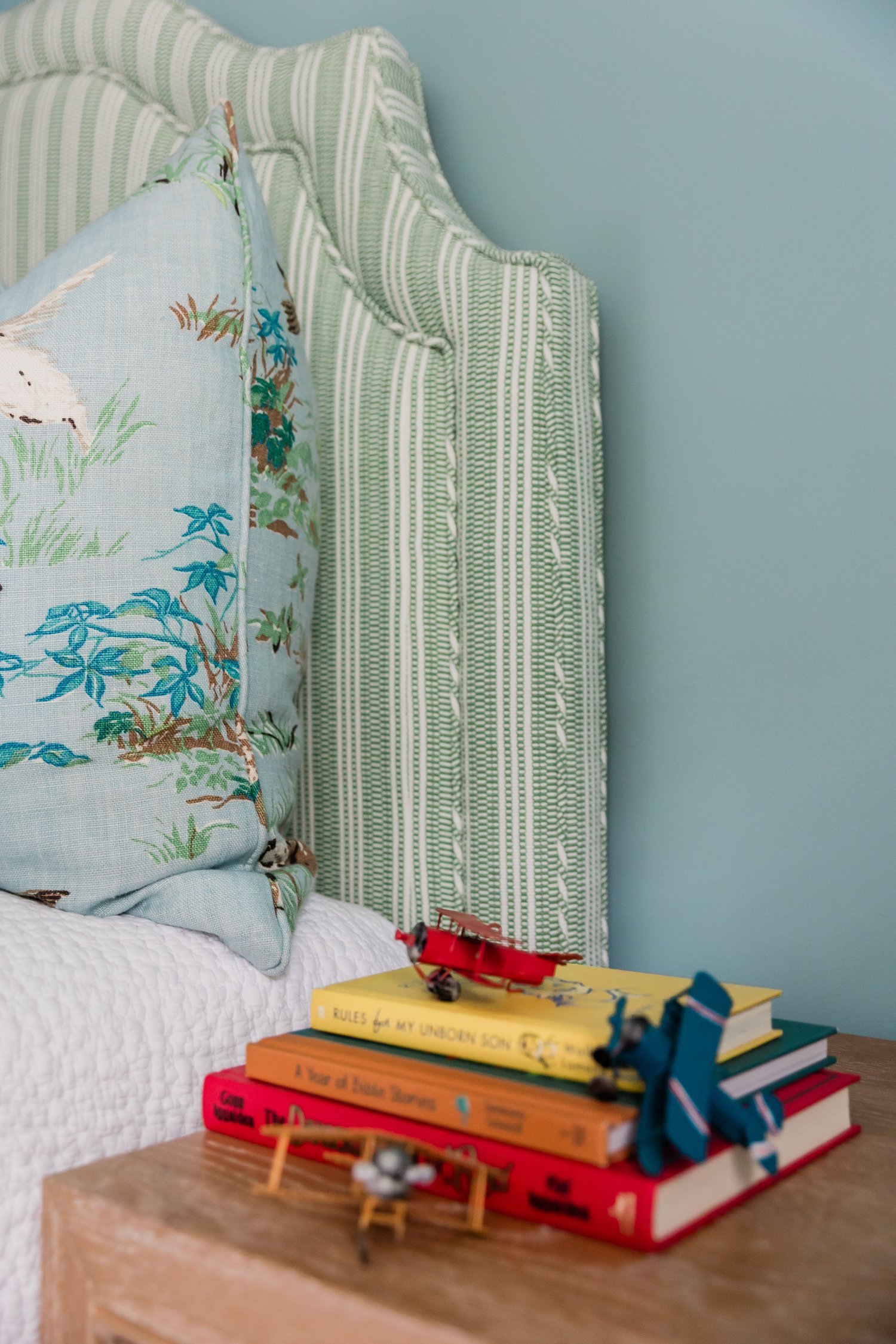 Layered colorful sitting room with antique furnishings, Raleigh interior design
