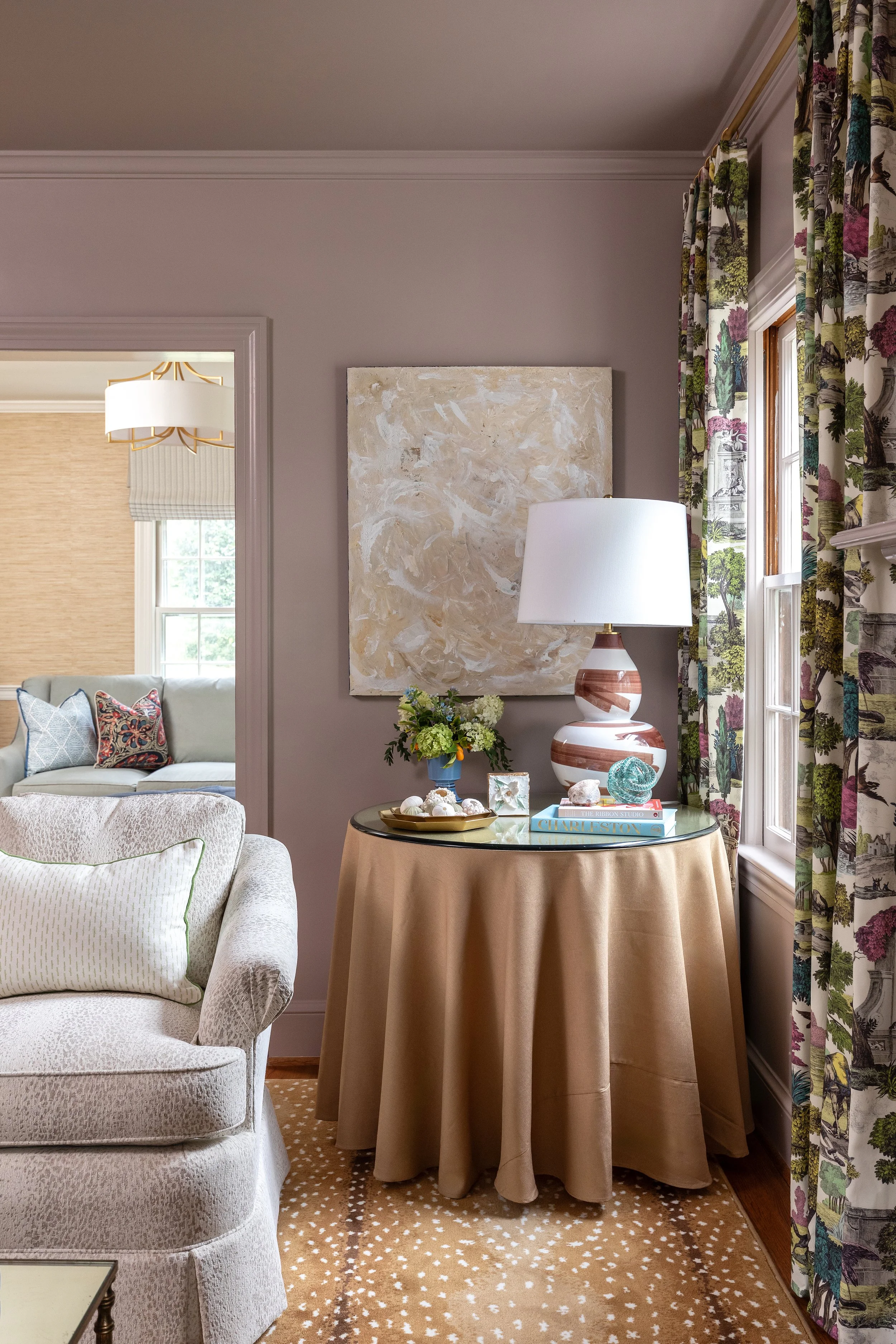 Child's bedroom with a green upholstered headboard designed by MMD