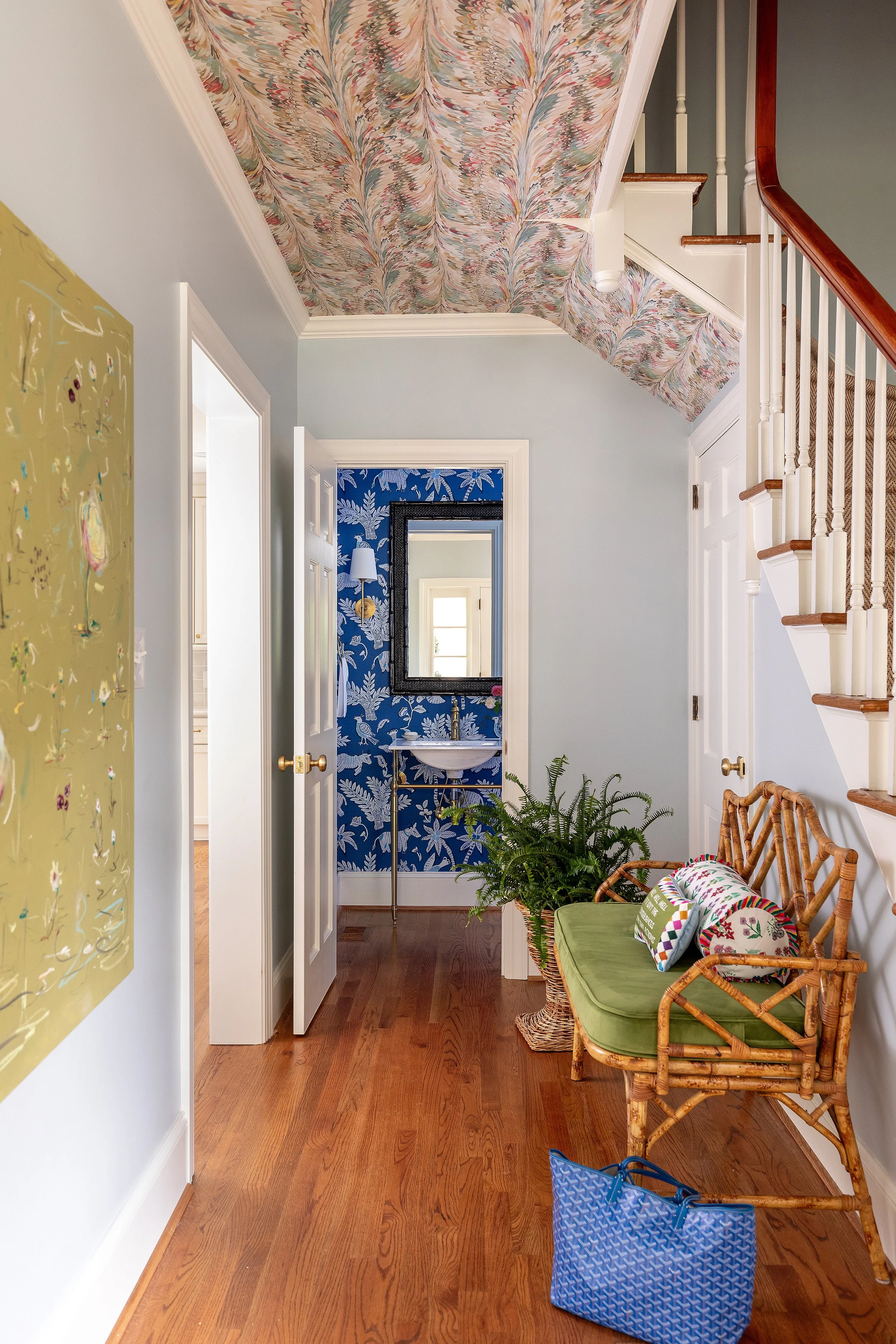 Colorfully classic dining room interior in North Carolina