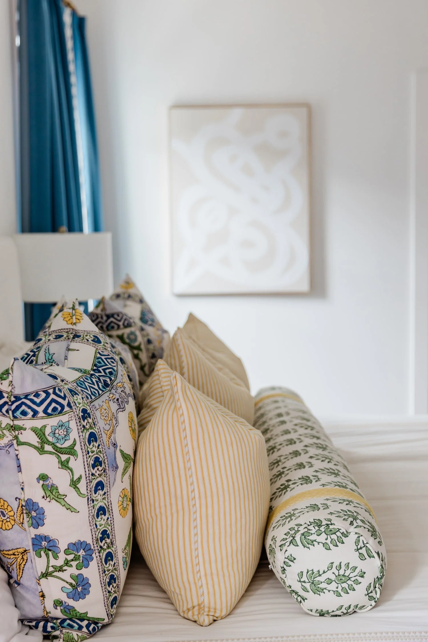 Bright, colorfully classic room styled by a Raleigh NC designer